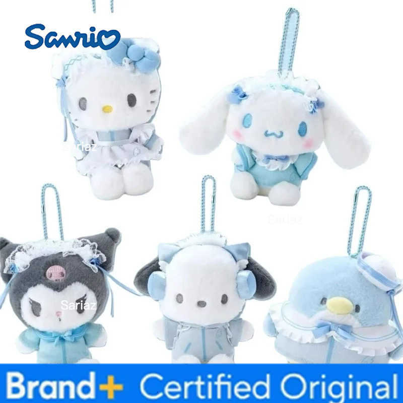 Sanrio Blue Fantasy Angel Series Light Blue Kitty Kuromi Cinnamoroll Plush Toy Small Pendant Plushies Doll Backpack Keychain H251225