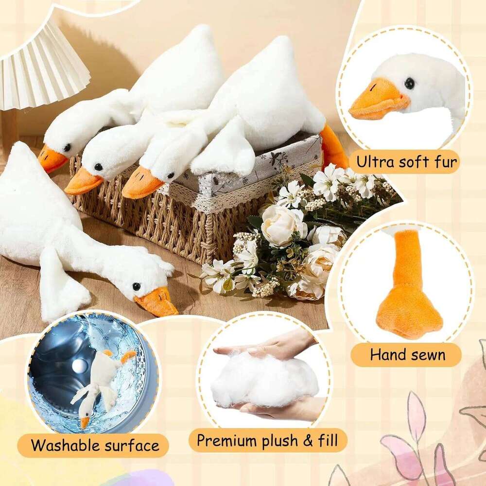 6/16PCS One Silly Goose Favors Stuffed Animal Plush Toy Baby Shower Birthday Party Gifts Size:25CM X251225