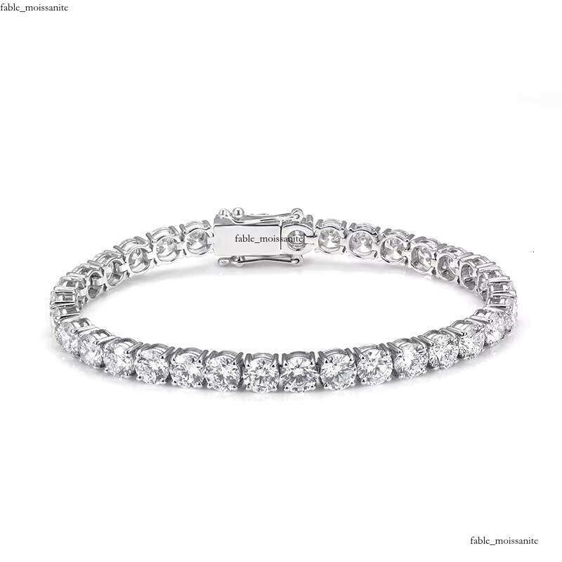 Messi Jewelry Custom 18k Gold Round Lab-Grown VVS Moissanite Tennis Bracelet