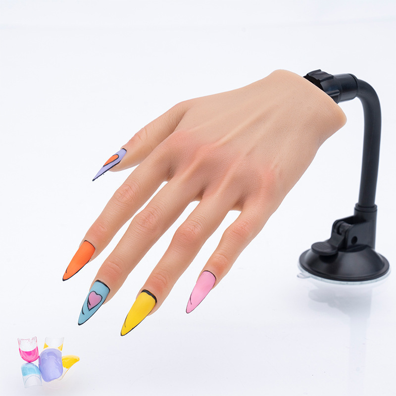 Nail Training Practice Hand For Acrylic Nails Silicone false To Nail Practice Hand Model Filming Props Veikmv 241127