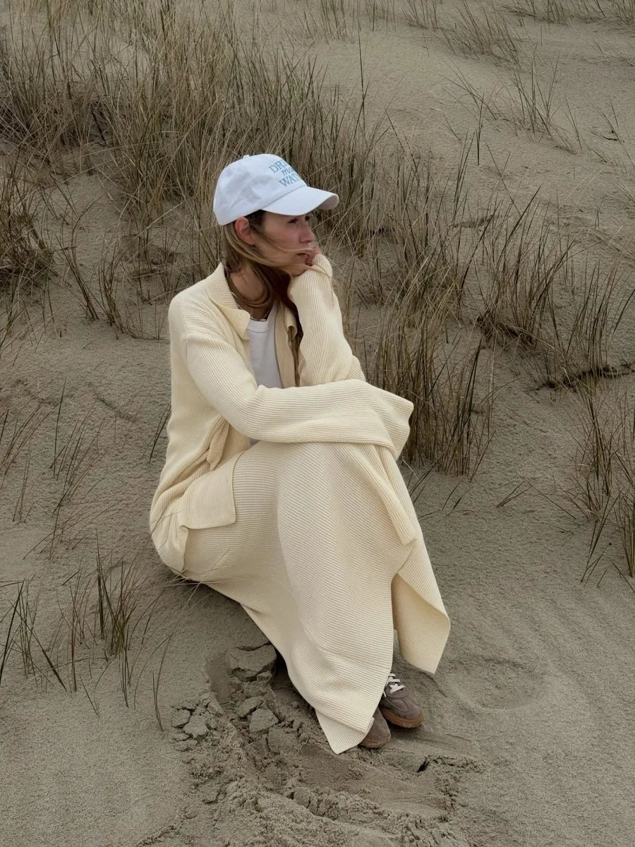 Blubelle Womens Autumn Winter Polo Collar Knit 2Piece Set Cardigan Skirt Loose Casual Solid Color Knitted Sweater Outfit 251225