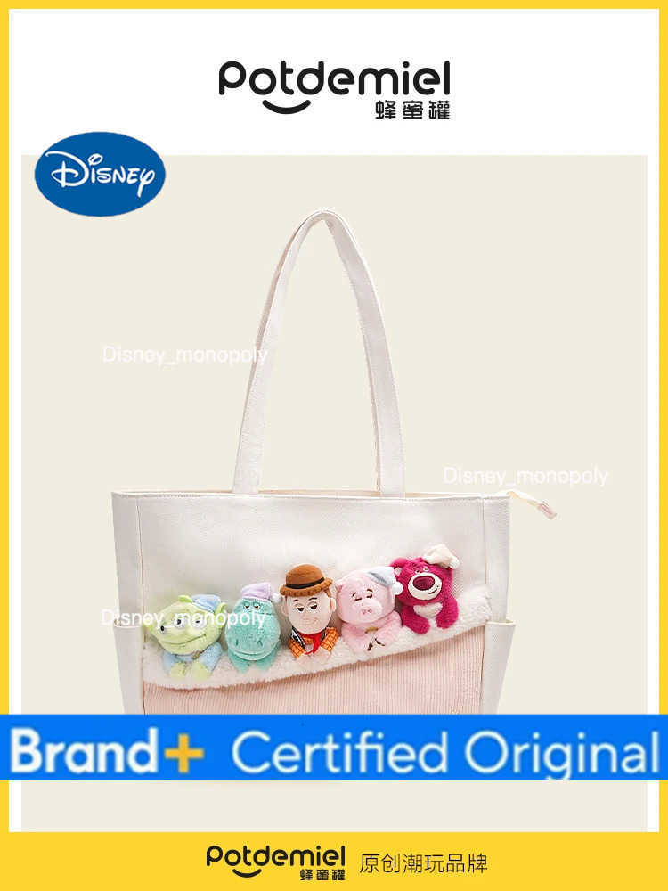 Disney Official Zootopia Toy Story Tote Bag-Plush Doll Shoulder Bag with Large Travel Capacity for Women Girls Hot College Gift H251225