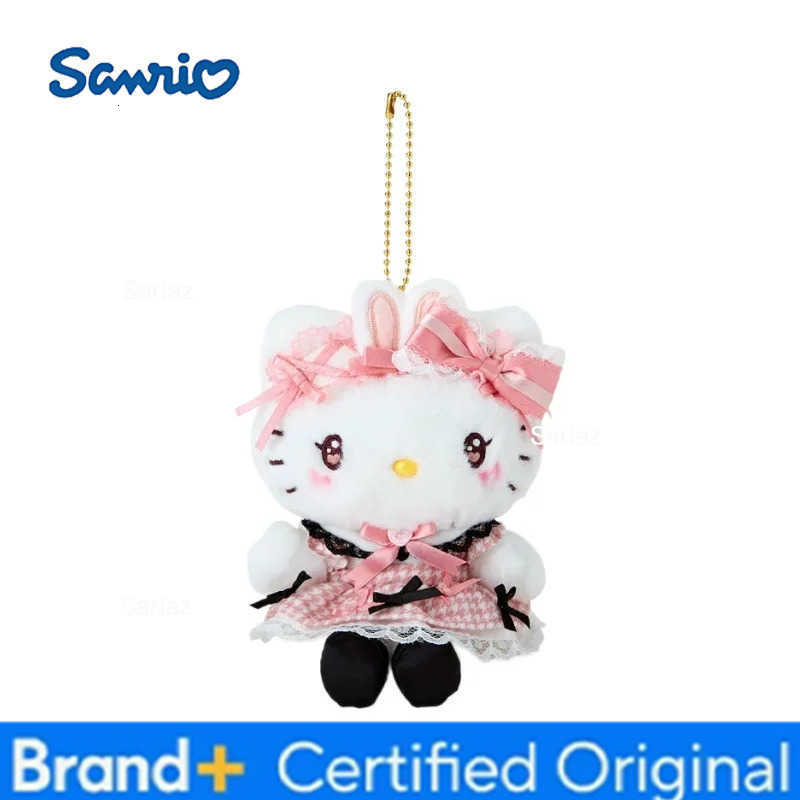 Sanrio 10CM Hello Kitty Cinnamoroll My Melody Kuromi Mine Series Plush Keychain PP Cotton Filled Cartoon Doll School Bag Pendant Gift H251225