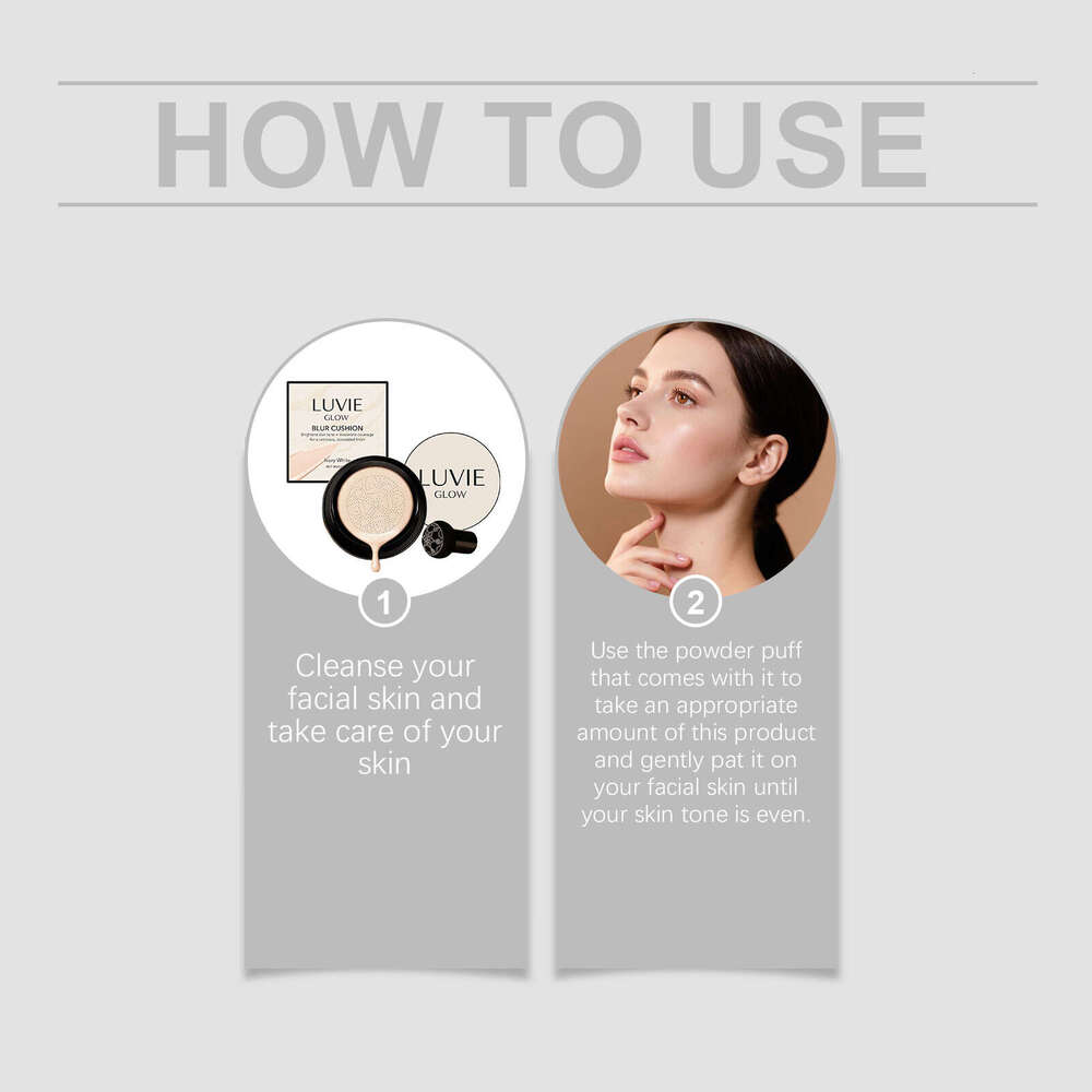 AMZ Radiant Flawless Foundation Ivory White Multi-Color Series Brightening Concealer Lightweight Hydrating Natural Fit Clear Base Makeup Cushion