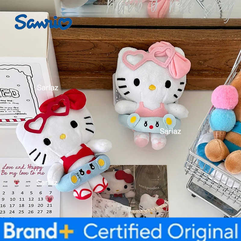 Sanrio Cute Plush Keychain Hello Kitty Bag Hanging Pendant Keyring for Backpack Phone Car Women Xmas Couple Gifts H251225