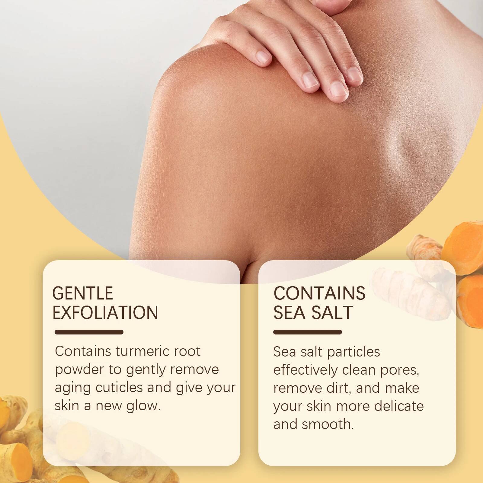Bestseller Turmeric Body Scrub Gentle Exfoliating Remove Dead Pore Cleansing Hydrating Natural Brightening Smoothing Skin Care ddmySat