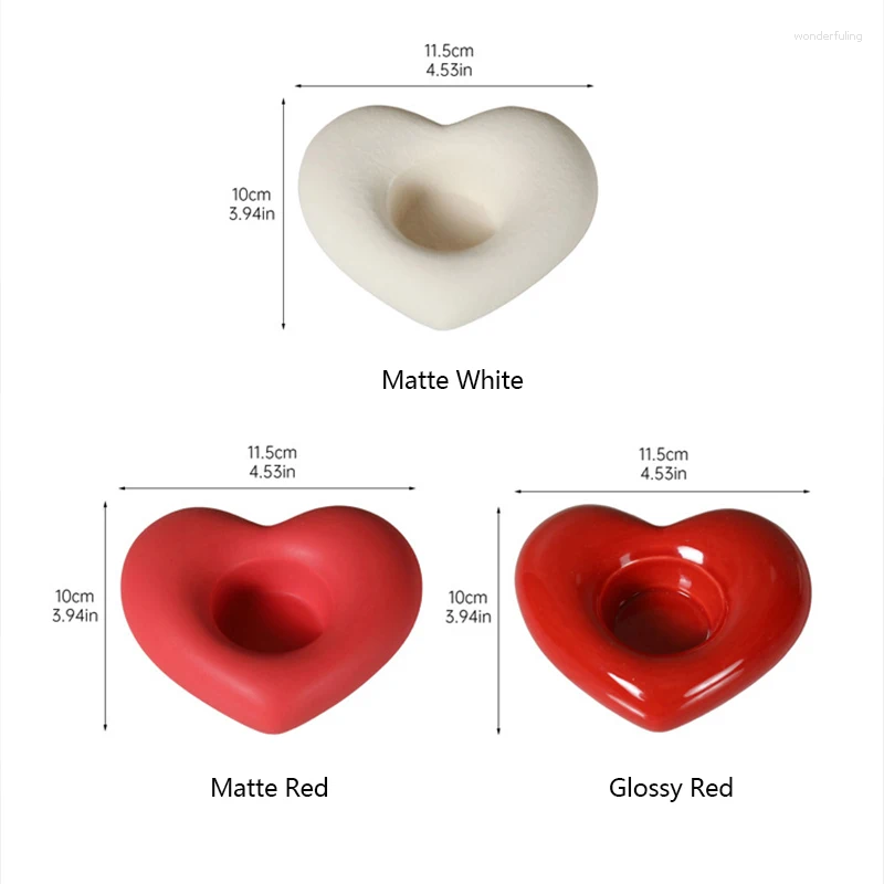 Candle Holders Heart Ceramic Valentines Holder Decor Love Candlestick Elegant Wedding Centerpiece & Tabletop Decorations H260310
