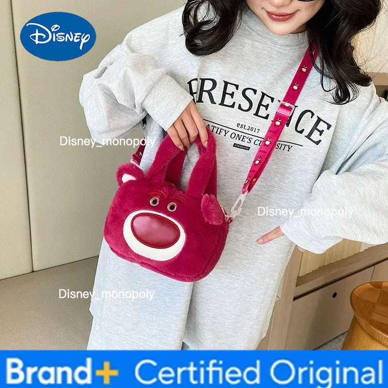 Disney Stellalou Linabell Lotso New Creative Cartoon Fashion Simple Versatile Large Capacity Plush Shoulder Hand Crossbody Bag H251225