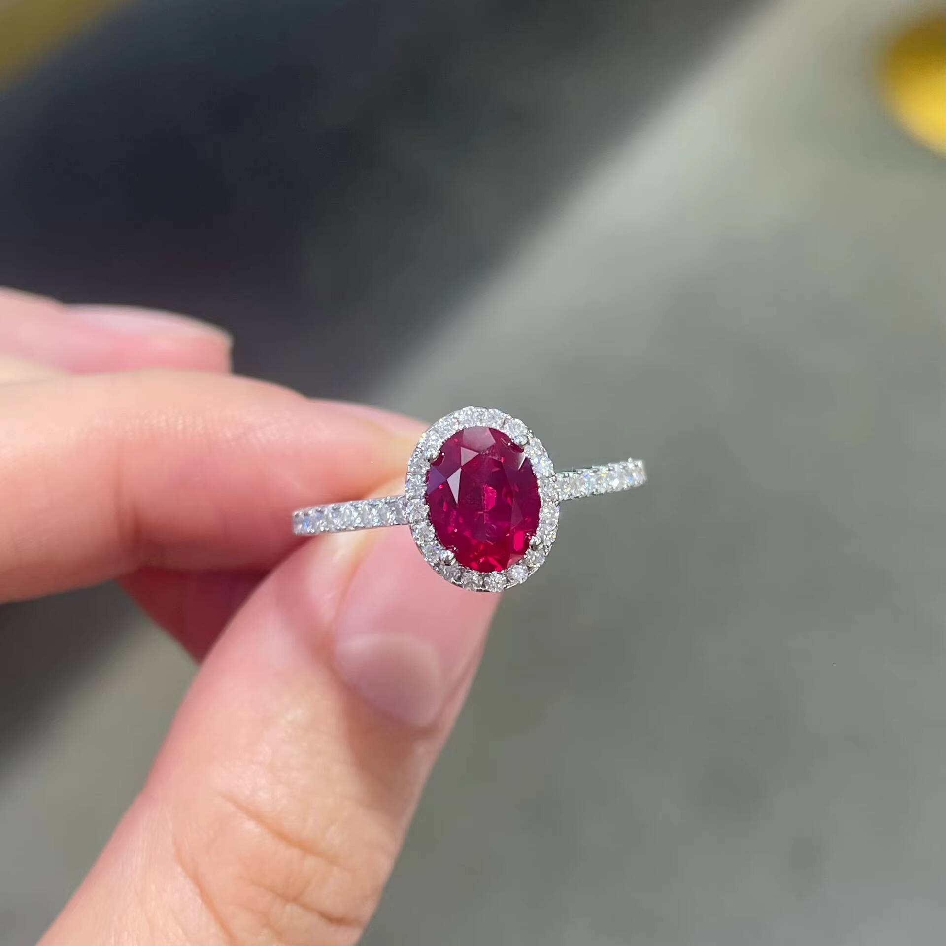 New 18K White Gold Plated 925 Sterling Silver Rings Lab Grown Gemstone Padparadscha Cornflower Sapphire Moissanite Ring