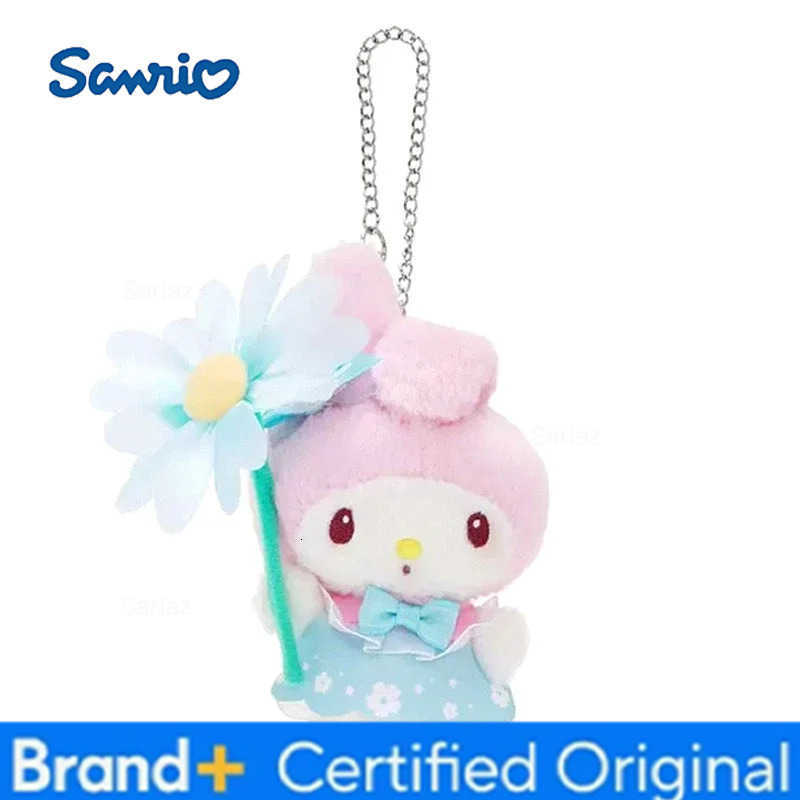 Sanrio Flower Fairy Style Plush Keychain Cute Hello Kitty Kuromi Bag Accessories Cinnamoroll Backpack Pendant for Birthday Gift H251225