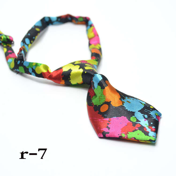 Colorful Tie Printed Bow & Cat And Dog Universal Cute Pet Fashion Decoration