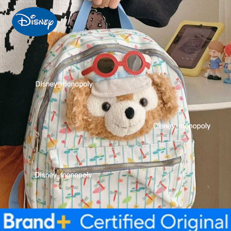 Disney Duffy Shoulder Bag Student Backpack Large Capacity Cartoon Schoolbag Book Stationery Storage Laptop Bag Sweet School Bags H251225