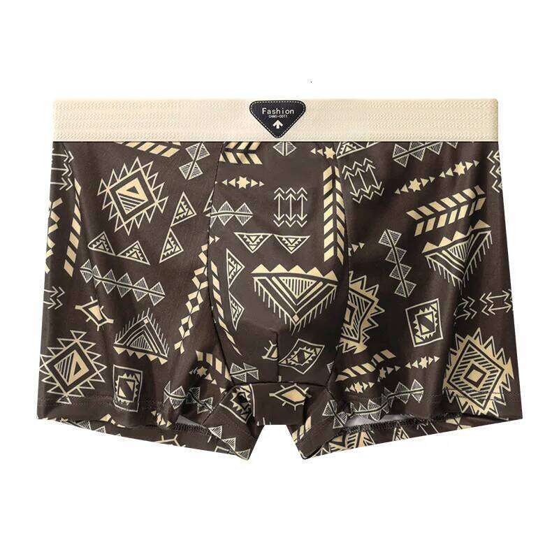 4Pcs Boxer Shorts Men's Underwear Ice Silk Underpants Sexy Panties Printed Boyshort Breathable Elastic Lingerie Plus Size L-4XL X251225