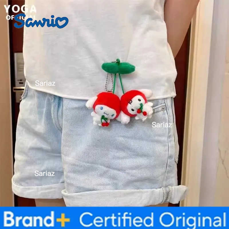 Sanrio Kuromi Hello Kitty Cinnamoroll Plush Doll Kawaii Cherry Brooch Hair Clip Backpack Decorative Pendant Girl Birthday Gift H251225