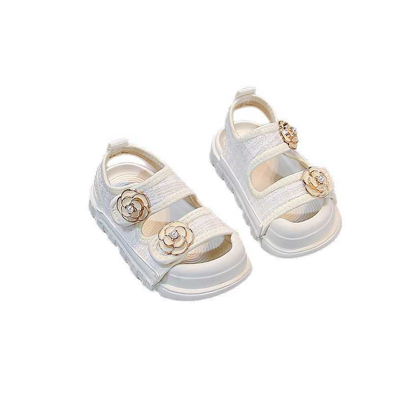 Girls' sandals 2025 summer new children's mini Chanel style beach shoes half-covered casual shoes little girl princess L251225