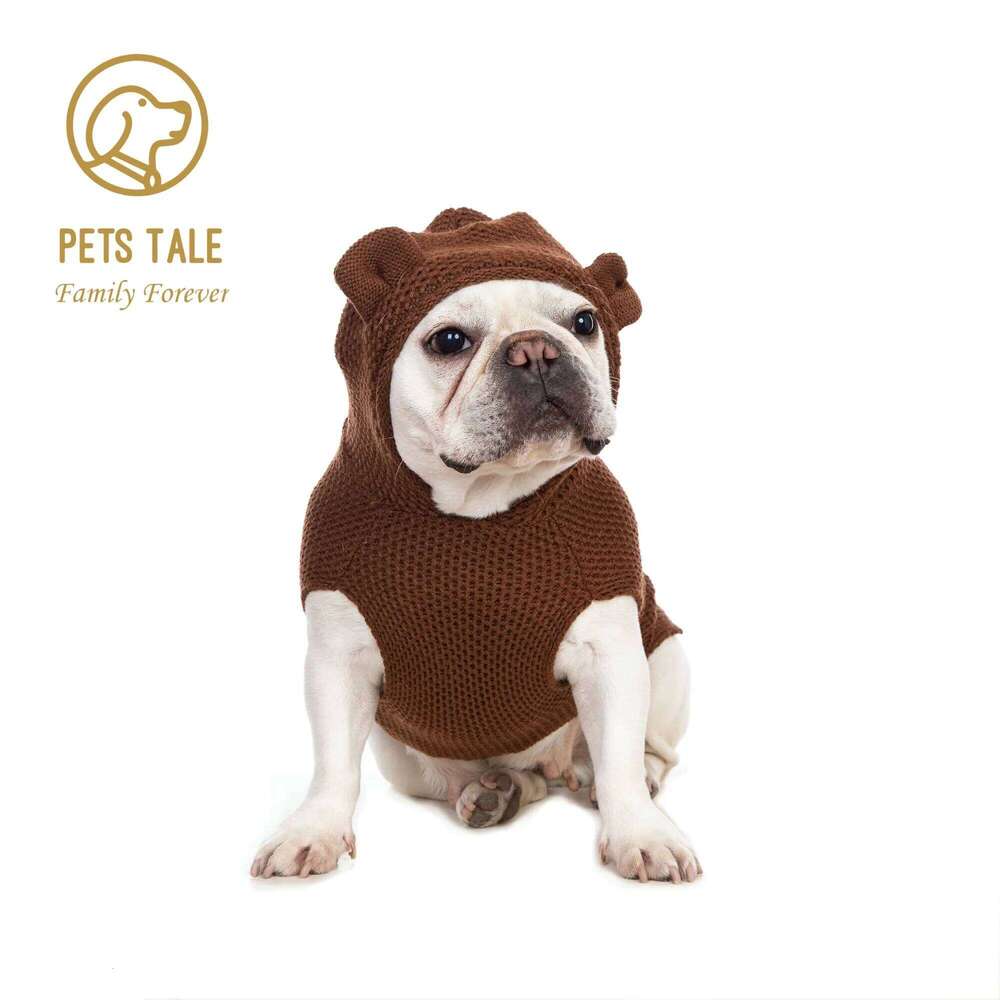 Plain Color Pet Sweater Hoodie With Pocket For Autumn And Winter Dog Warm Clothes 25T1226