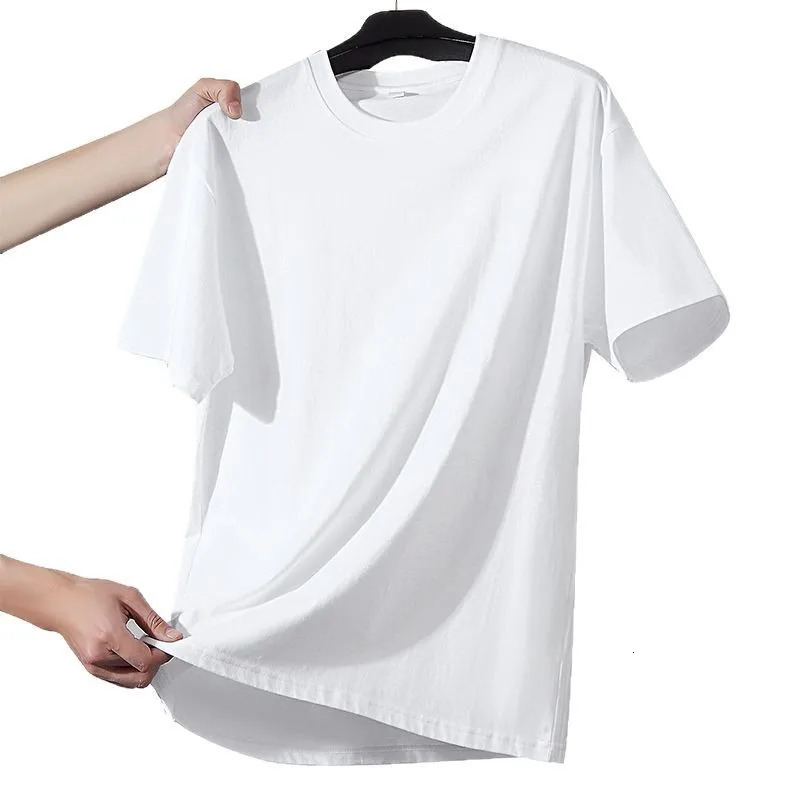 Mens t-shirts Summer Oversize Cotton T-Shirt Casual High Quality Short Sleeves Tee Shirt Men Basic Solid color Sports Tops 251222