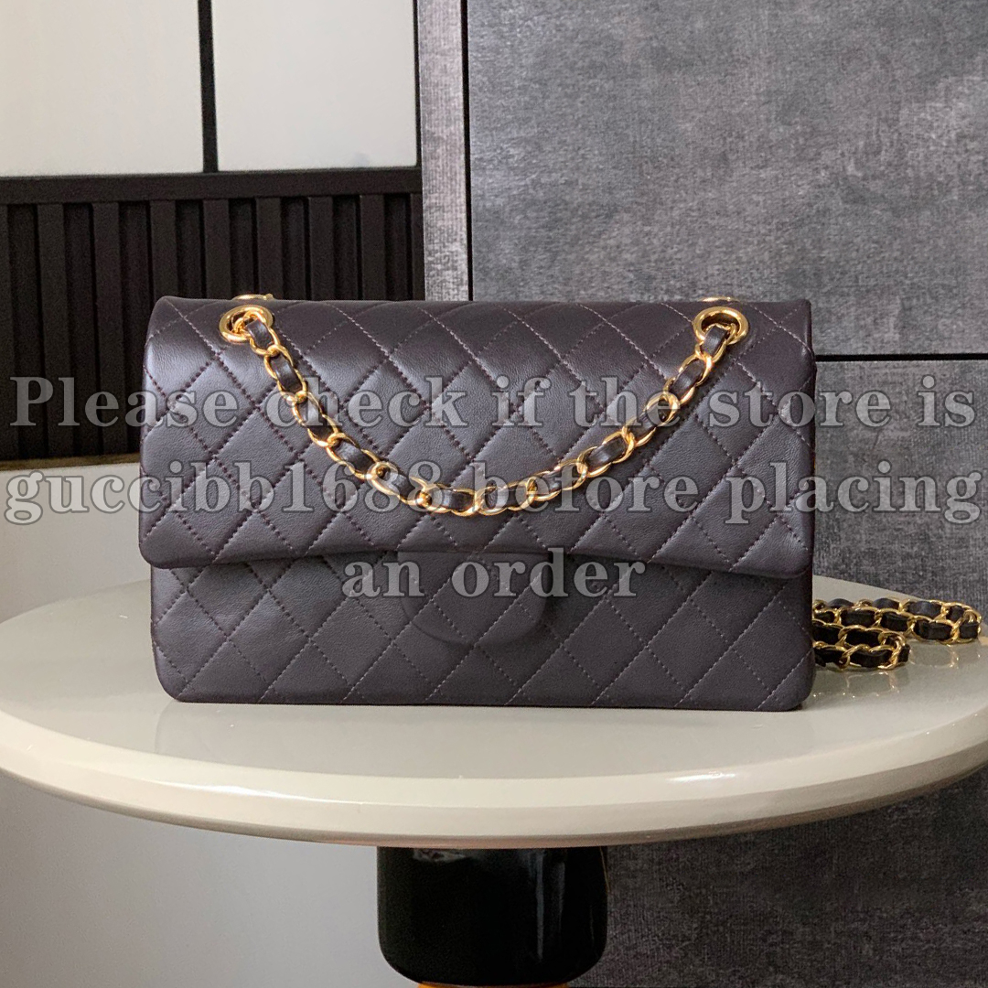 12A Definite Mirror Quality Designer Vintage Flap Bag 20cm 25cm Handbags for Women Lambskin Leather Quilted Bag Luxury Shoulder Chain Bag Crossbody Purse with Box