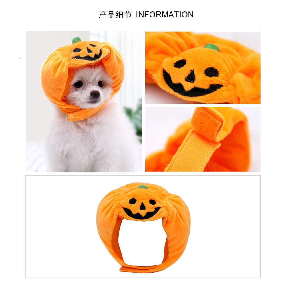 2026 Factory Custom pet supplies New Pet Cat Pumpkin Hat Halloween Ghost Festival Decoration Headwear Supplies Small Medium Large Dog Thai