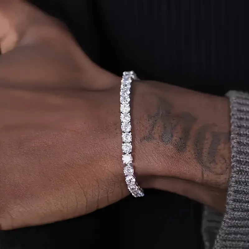 Luxury Creative Design Fashion Jewelry European And American Popular Tennis Bracelet Unisex Accessories S925 Plated Full Diamond Super Shiny Tennis Ch