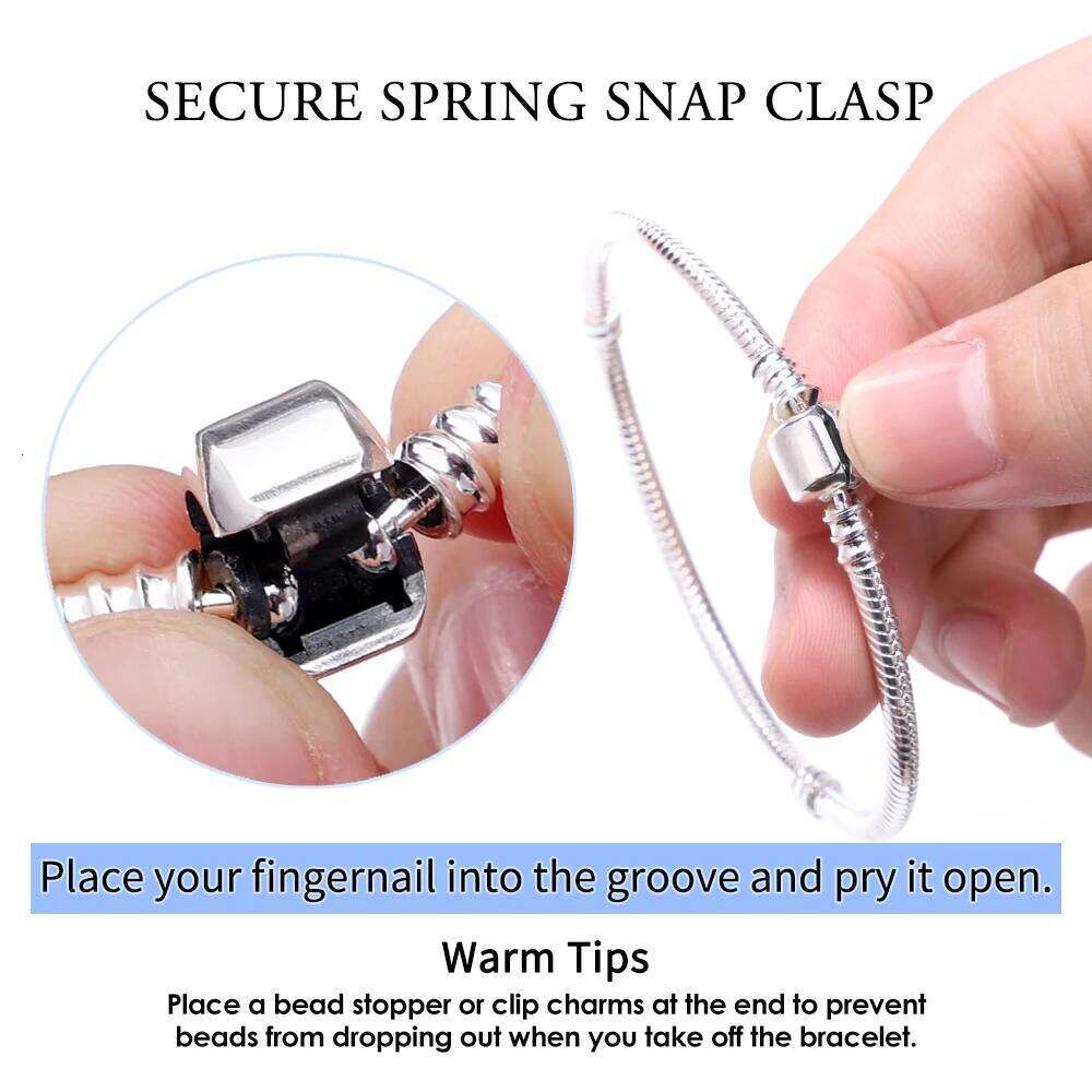 925 Sterling Silver Bracelets 17-21CM Original Cylindric Head Bracelet Fit DIY Charms Beads Fashion Women Jewelry 25T1226