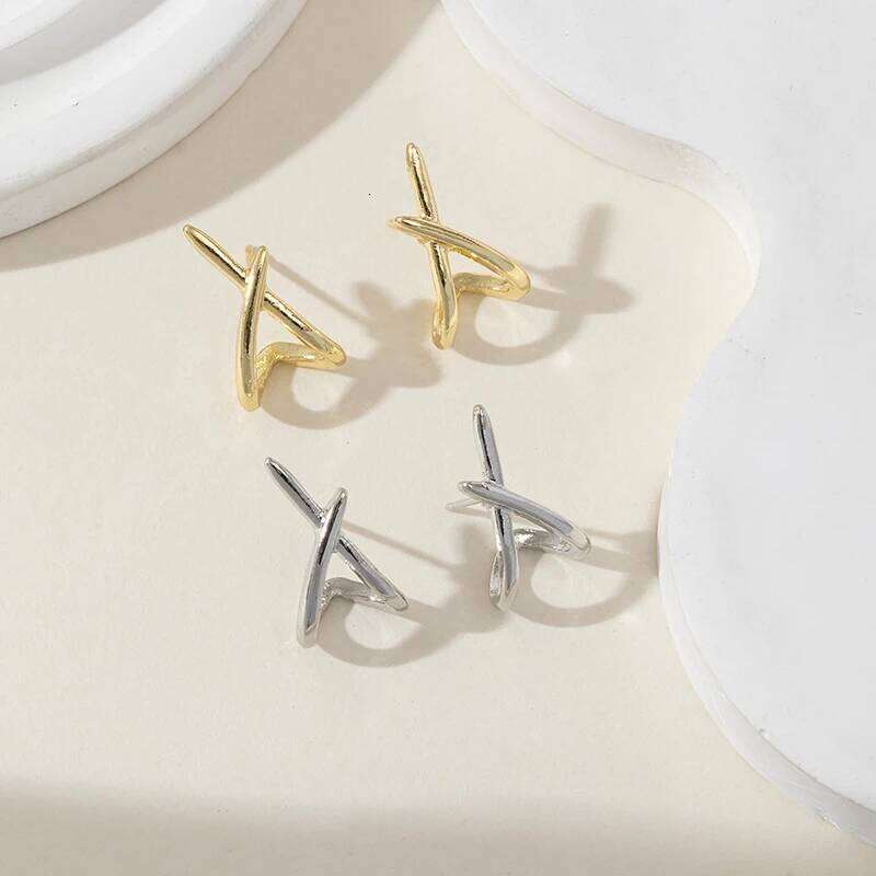FTCY Silver Color Cross Stud for Women Trendy Simple Minimalist Lady Earrings Party Jewelry Gifts 25H1226