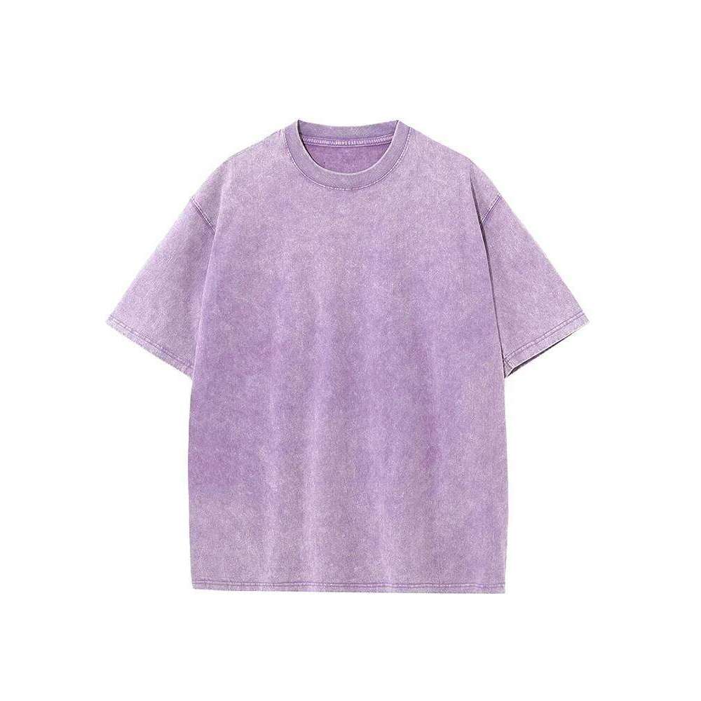 Summer Men's Washed T-Shirts 230G Heavy Cotton Vintage Faded Color Oversized Unisex Basic Tee Short Sleeve Loose Workout Tops