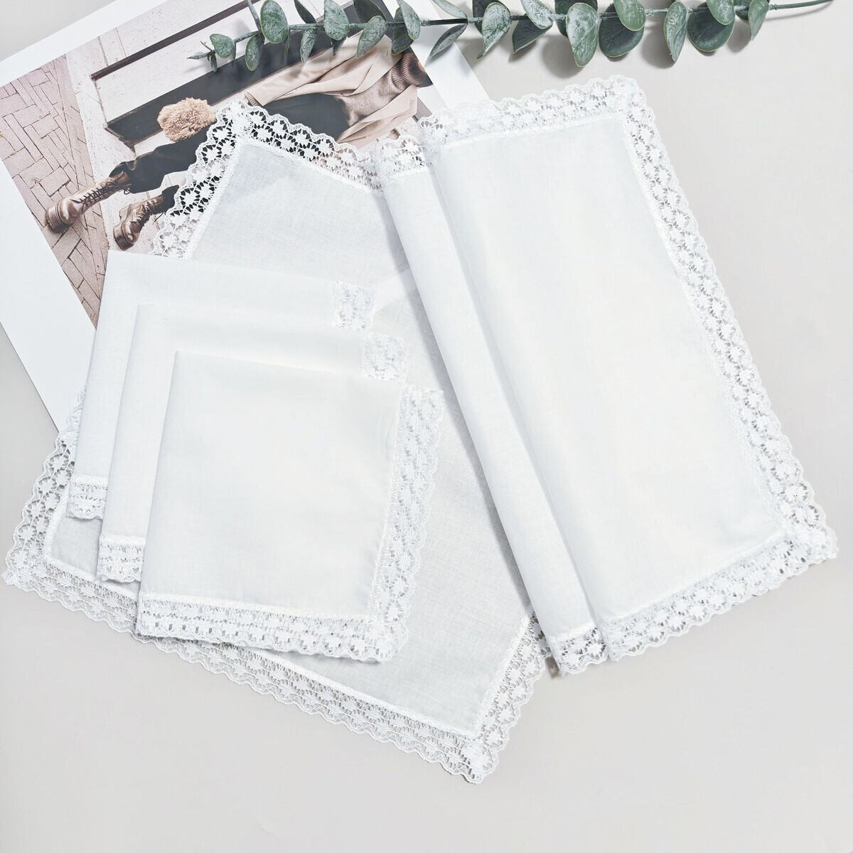 Wedding season all cotton lace lace small handkerchief happiness handkerchief DIY embroidery printing handmade