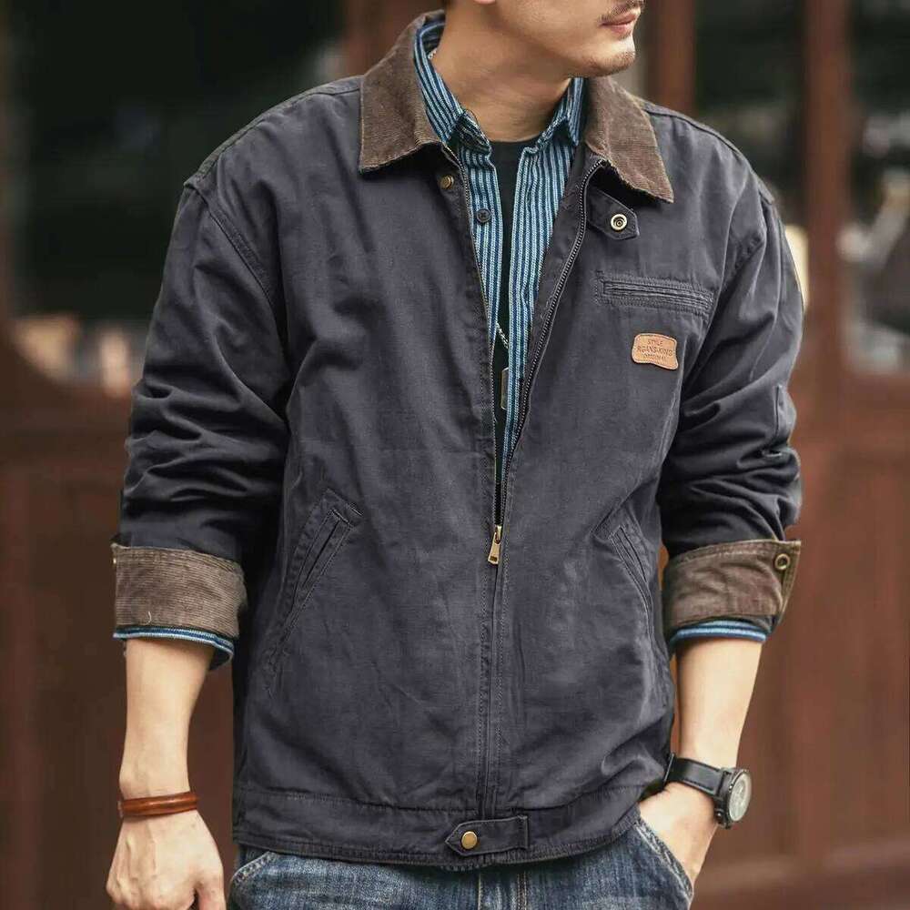 American Heavy Retro Tooling Jacket Men's Coat Autumn Long Sleeve Loose Tough Guy Hunting Casual Outdoor Shirt Men