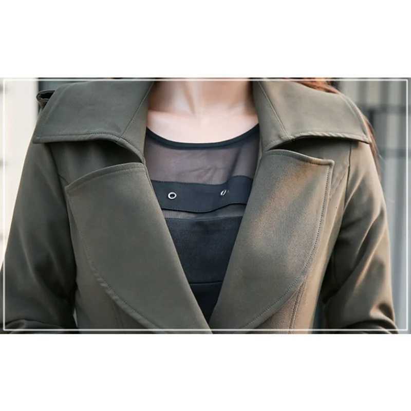 Formal Casual Windbreakers Coat Womens Overcoat 2025 Spring Autumn New Fashion Slim Long High-End Trench Coat Outwear CasacoT251226