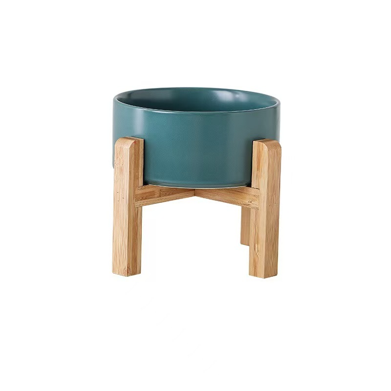 H2316 Custom ceramic cat bowls, high-legged neck-protecting, anti-tipping food bowls, pet gift customization and wholesale.
