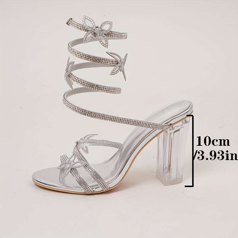 New Butterfly Decorated Transparent TPU Sandals With High Heels Women Perfect For Spring And Summer MOJIDASHU