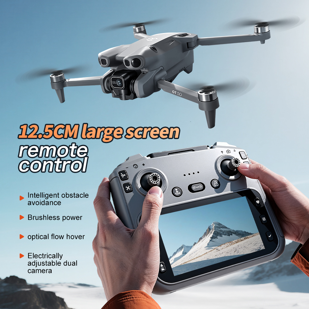 GT50 Pro HD flagship drone, equipped with a 4.3-inch screen remote control -1080P high-definition dual cameras and brushless motor, suitable for both 