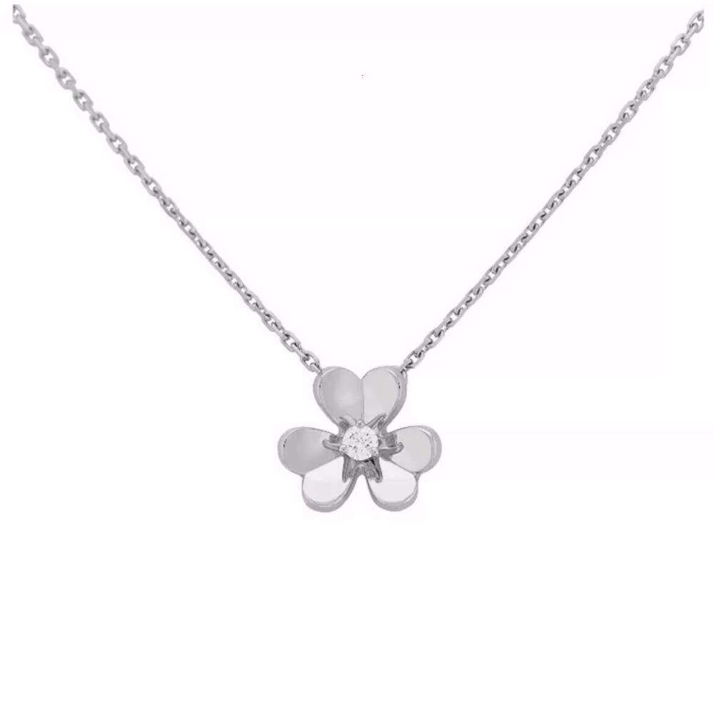 18K Rose Gold Full Petal Necklace Single Diamond Lucky Clover Flower Earrings Manufacturer Wholesale