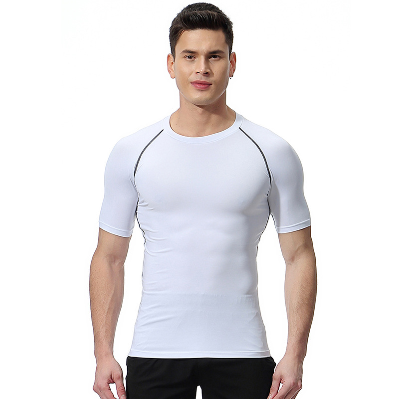 Men's Summer Gym Clothes: High-Stretch, Breathable, Quick-Dry T-Shirt, Basketball & Running Short-Sleeve Athletic Compression Shirt
