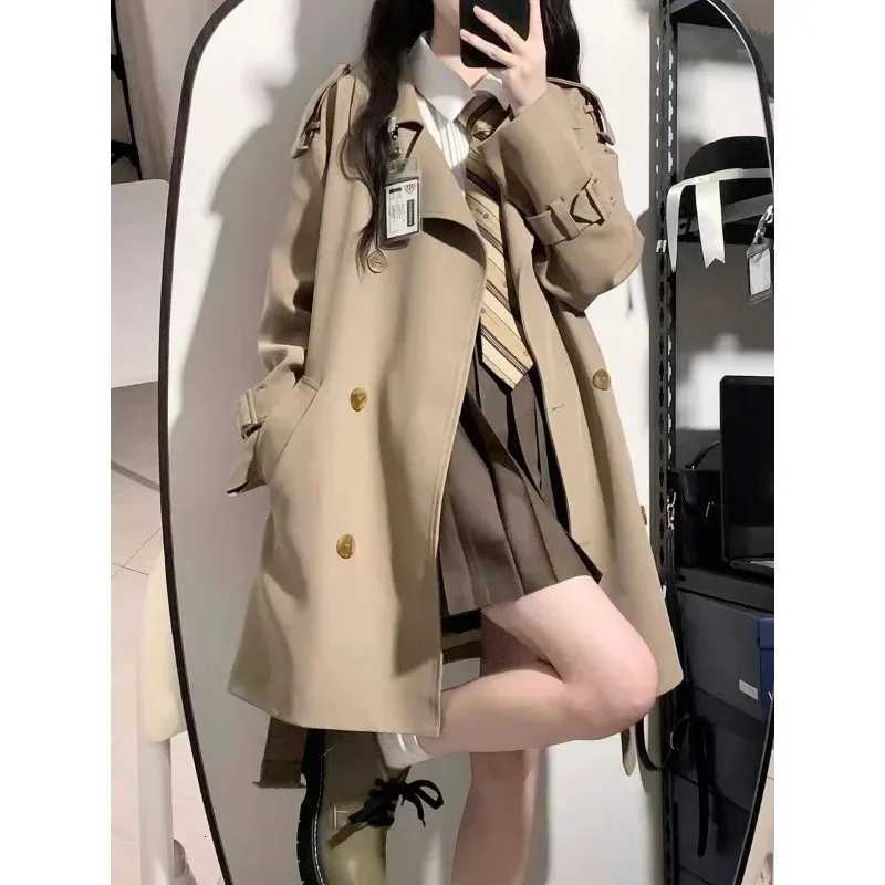 Autumn new oversized and high-end British casual trench coat for womenT251226