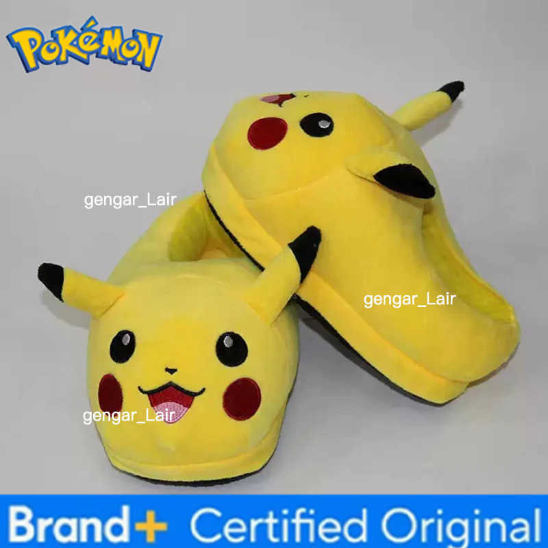 Pokemon Pikachu Cartoon Cosplay Pluch Slippers Winter Warm Cotton Slipper Kawaii Pikachu Snorlax Indoor Anime Shoes Christmas Gift W251226