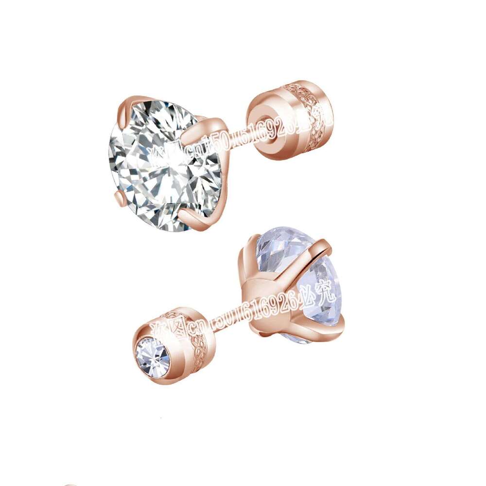 Stainless 4 Color CZ Zircon korean Earrings For Women Crystal Screw Titanium Steel Ear Studs Anti Allergic Body Jewelry 25H1226
