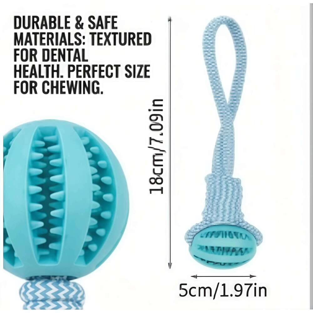 Durable Braided Rope Pet Chew Toy Ball - Dental Cleaning Treat Dispenser, Fetch & Tug Play for Small/Medium Dogs 25N1226