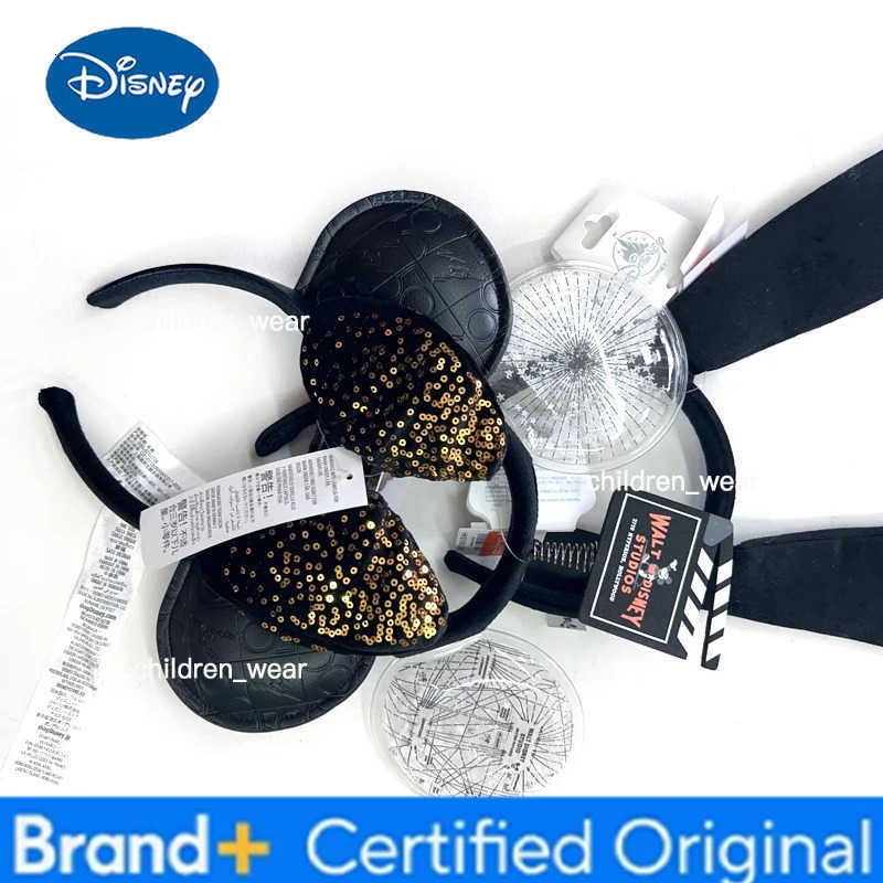 Disney 2024 Original Mickey Ears Headband Princess Minnie Bow Cosplay Hairband Festival Party Adult/Kids Hair Accessory H251226