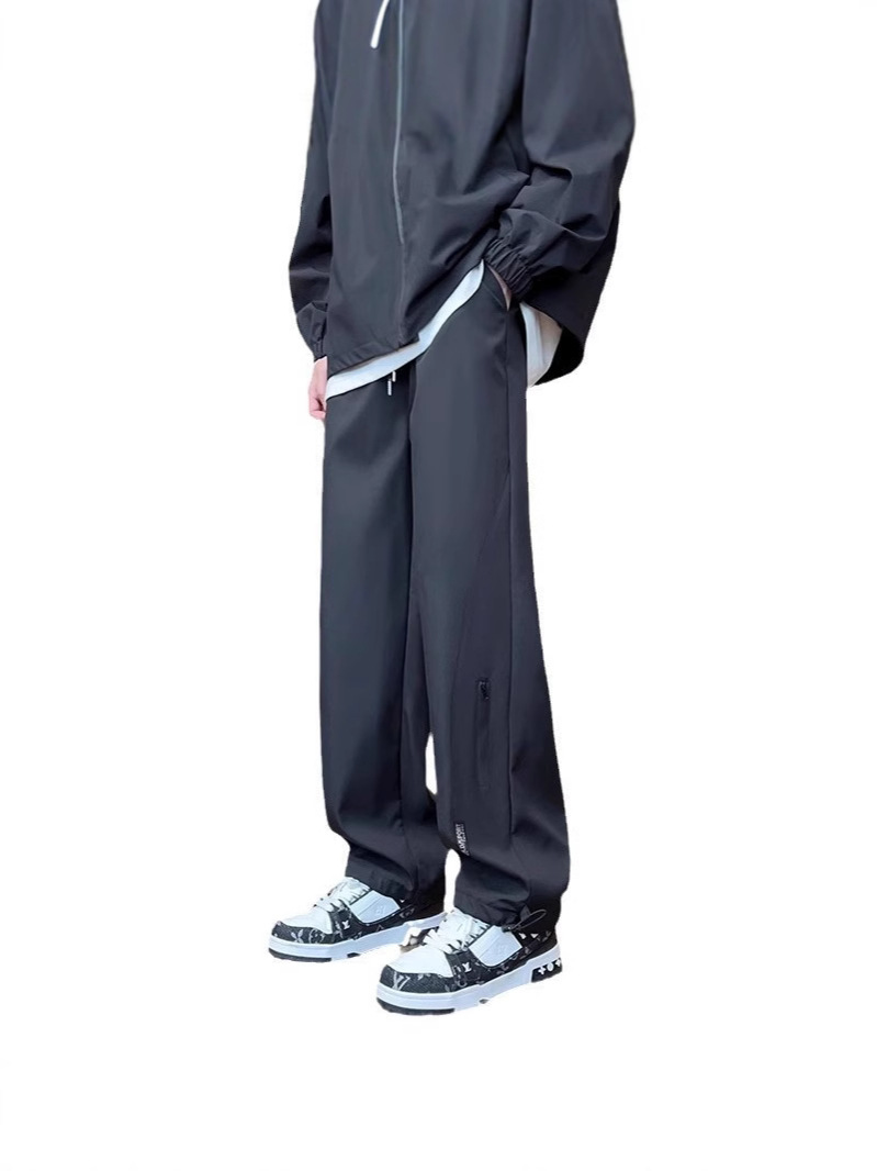 Men's Fall Outdoor Hiking Cargo Pants, American Workwear Style, Quick-Dry, Loose-Fit Tapered Sweatpants, Athletic Casual Pants