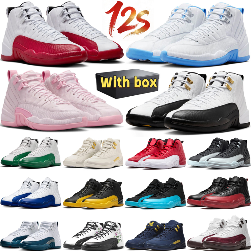 free shipping designer basketball shoes 12 12s mens sneakers woman trainers Taxi Pearl Pink Gym Red Cherry sport chaussures shoe with box