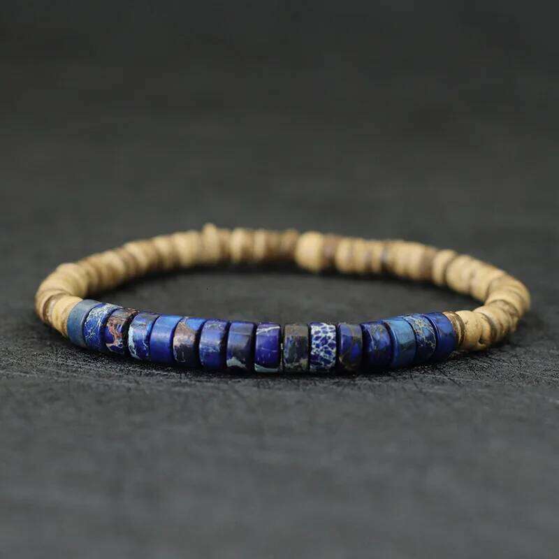 Noter Natural Wooden Bracelet Unisex Grade A Emperor Stone Braclet Coconut Bead Braslet Meditation Yoga Jewelry Accessories 25T1226