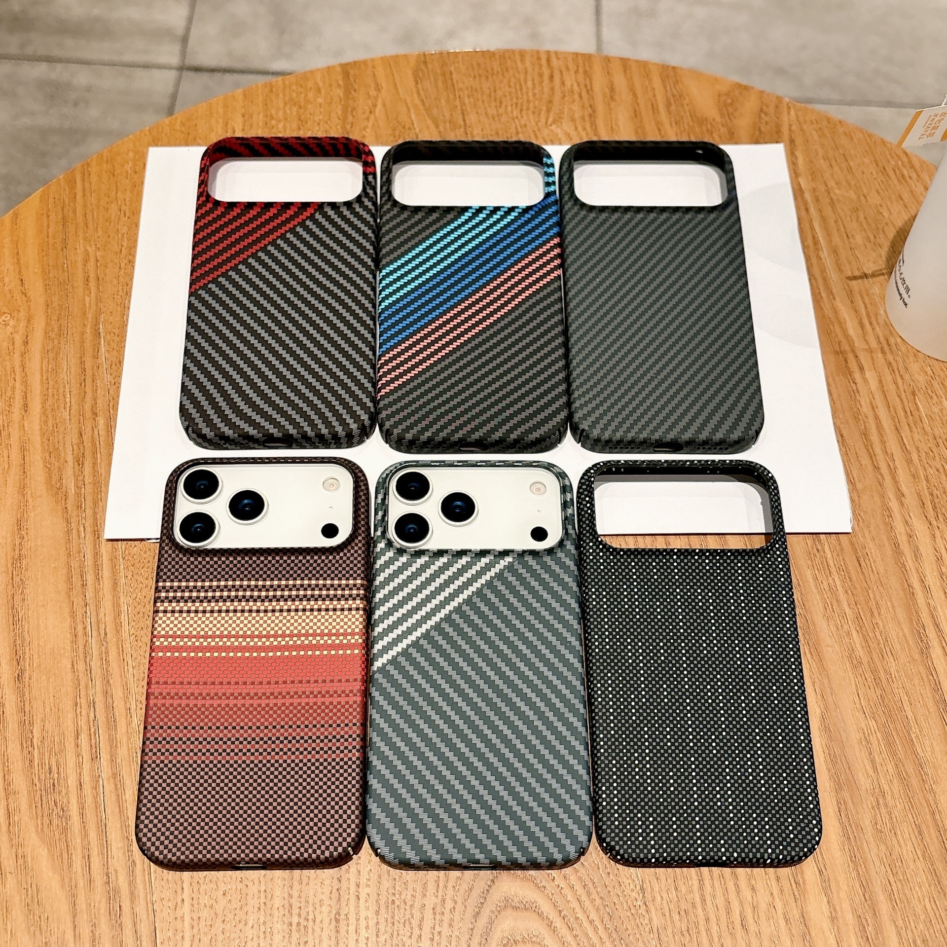 iPhone 17 Kevlar Carbon Fiber Texture Compatible with Apple 16 Pro Max Phone Case Built-in Magnetic 15 Full Coverage Hard