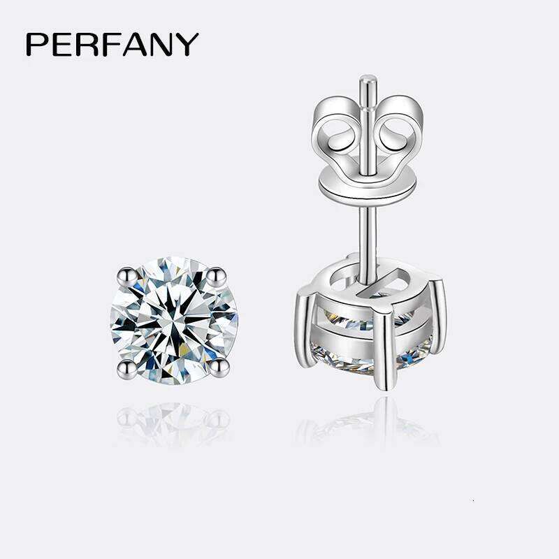 PERFANY 0.2-3CT Moissanite For Women S925 Pure Silver Classic Four Claw Diamond Earrings Wedding High-end Jewelry 25H1226