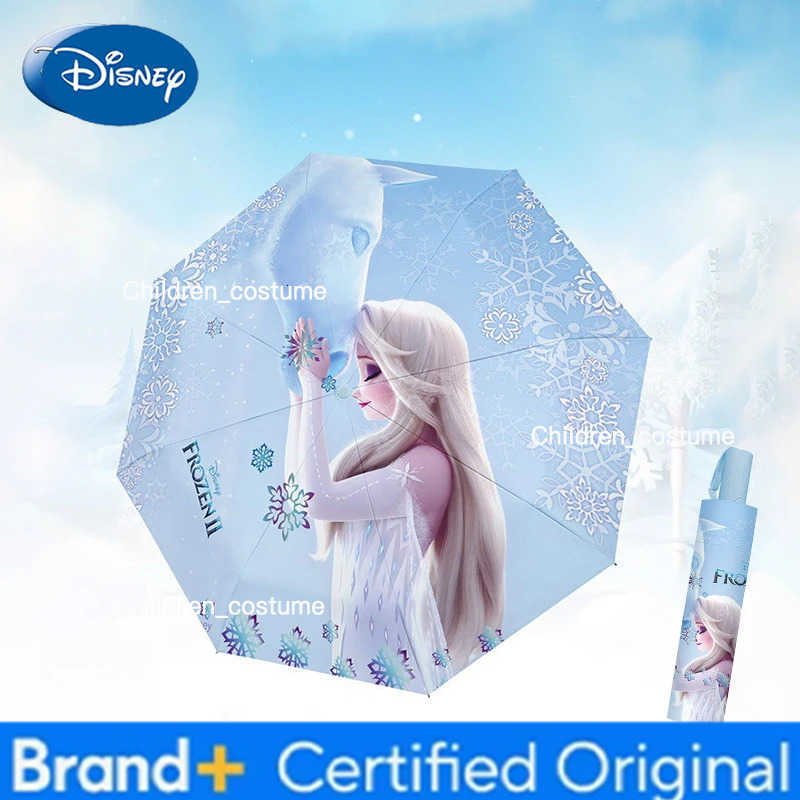 Disney Frozen II Elsa Stihch Automatic Umbrella Rain Shine Cartoon Umbrella UV Protection 8 Folding Portable Sunshade for gift H251226