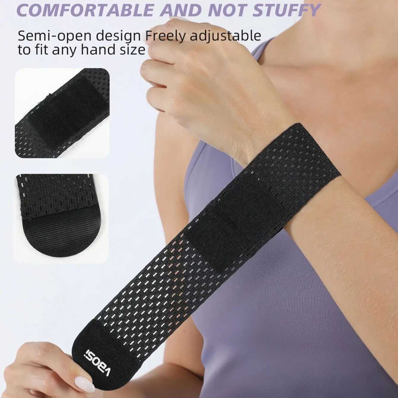 VBOSI 1 Piece Women Men Lightweight Adjustable Wrist Wrap Support for Work Badminton Gym Training M251226