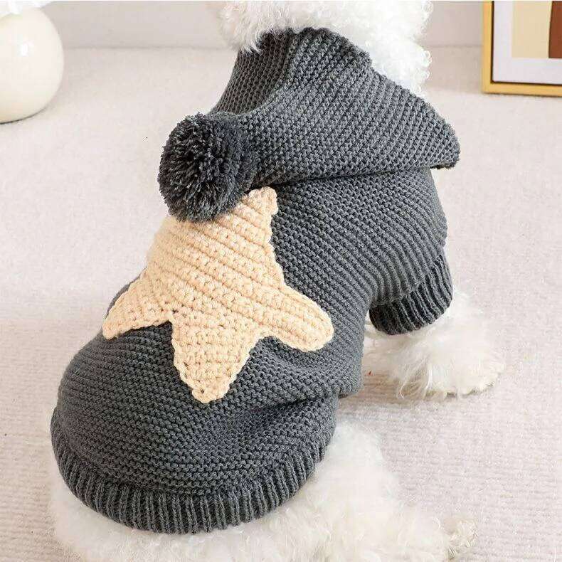Star Sweater For Dog Fashion Hoodie Coat Autumn Winter XS XL Little Small Animal Knit Costume Jacket Warm French Bulldog Terrier 25T1226