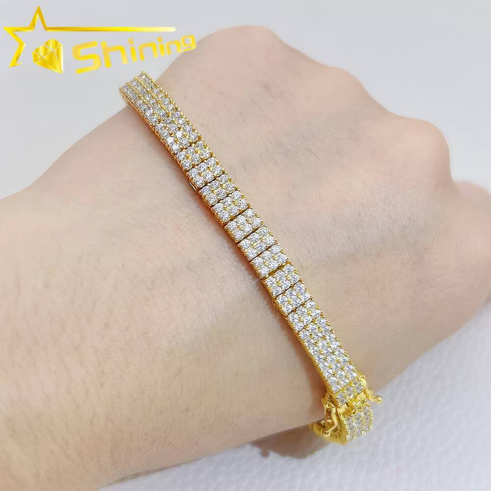 Moissanite Tennis Chain 6mm Sterling Silver VVS Moissanite Tennis Bracelet