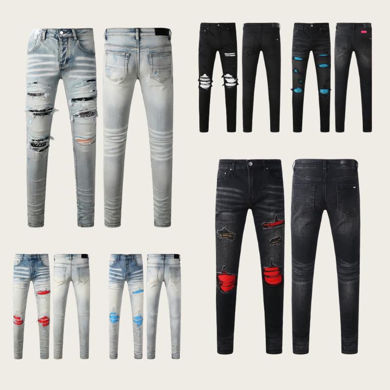 jeans designer jeans for mens jeans Ripped Hip hop Skinny jeans Pantalones Vaqueros Para Hombre Motorcycle Embroidery Close fitting dh491